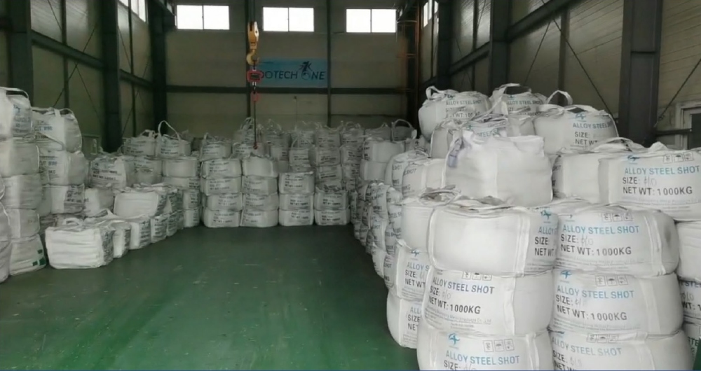 Steel shot inventory at Korea branch warehouse Steel shot inventory at Korea branch warehouse